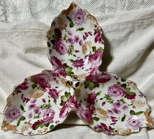 Floral Serving Dish Tri Leaf Royal Danube