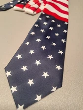 BERGAMO NEW YORK American Flag Red White Blue Tie  Mens Suit