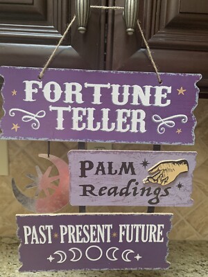Fortune Teller Palm Reader Mystic Shop Hanging Sign Gypsy Crystal Ball  