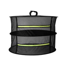 YSSOA Herb Drying Rack Hanging 2 Layer 24'' with Zipper & Hook - Black Mess