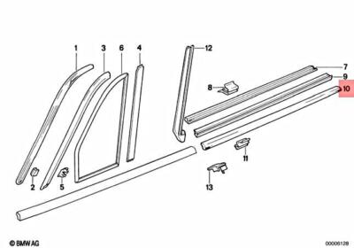 Genuine BMW M3 E30 318i 320i 325i Cabrio Convertible Molding Right 