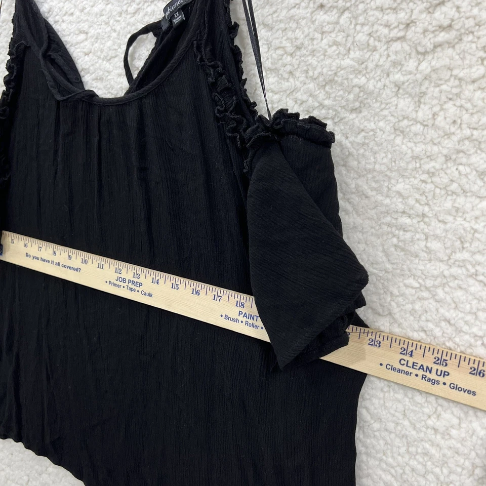 Ambiance 2X Cold Shoulder Short Sleeve Flowy Black Tank Top Women Size 2X - Изображение 4 из 4