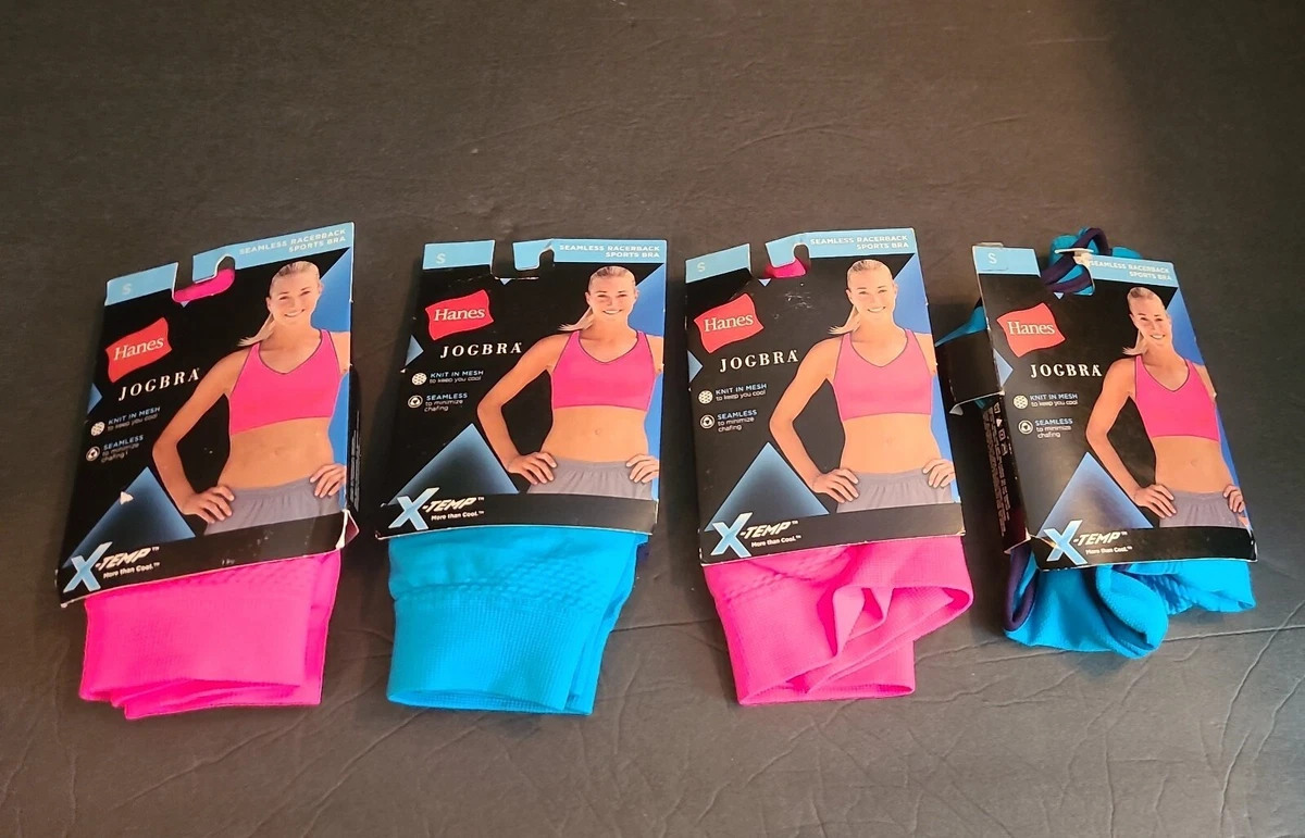 Hanes X-Temp JogBra Seamless Racerback Sports Bra Small 32ABC -34B Lot of 4  New