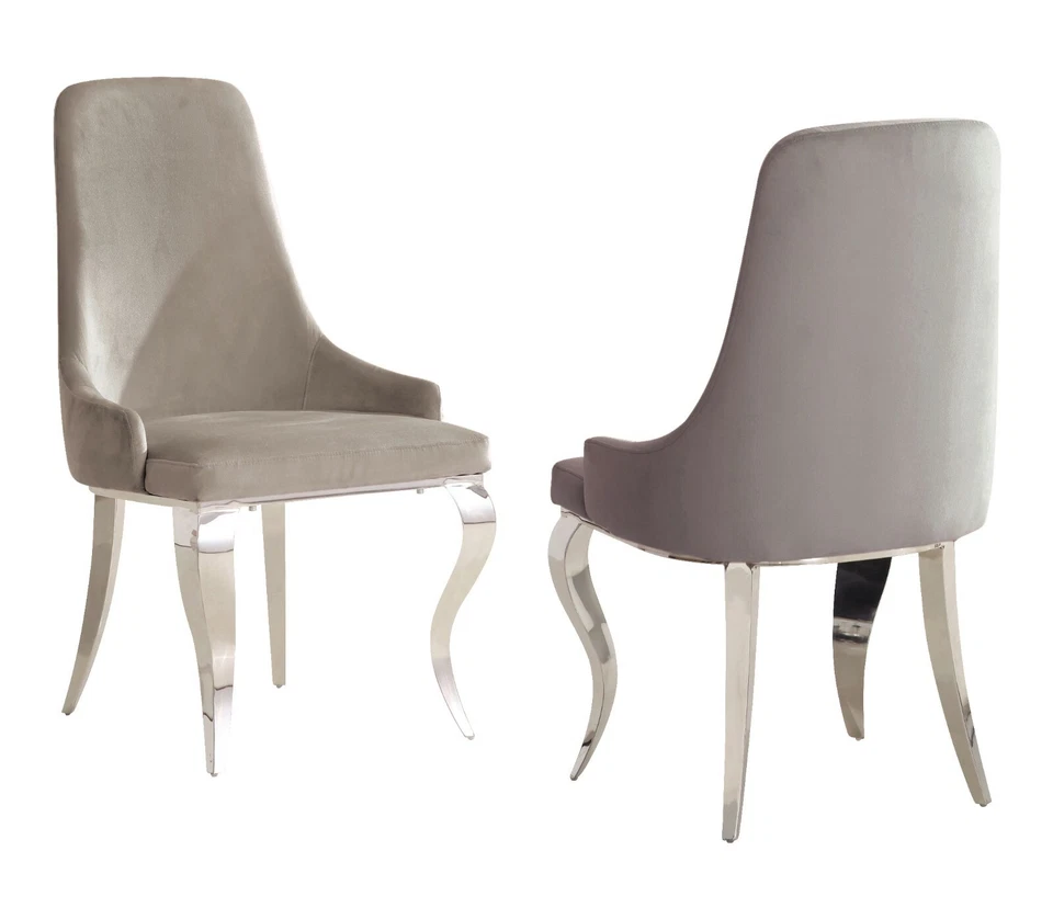 Conjunto moderno de móveis de mesa de metal para sala de jantar 7 peças montanha-russa de vidro Antoine 108811-S7 - Imagem 4 de 4