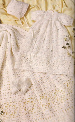 Christening Layettes: crochet & knitting patterns for baby christening gowns etc