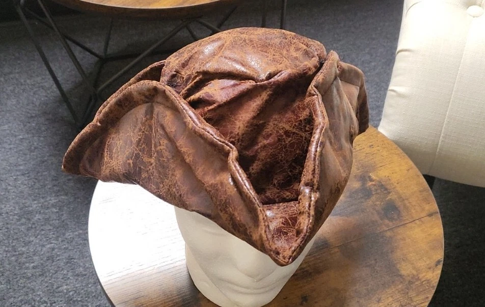 HSC Brown Leatherette Tri-fold Pirate Hat Costume Accessory, Brown, One Size - Image 2 of 4