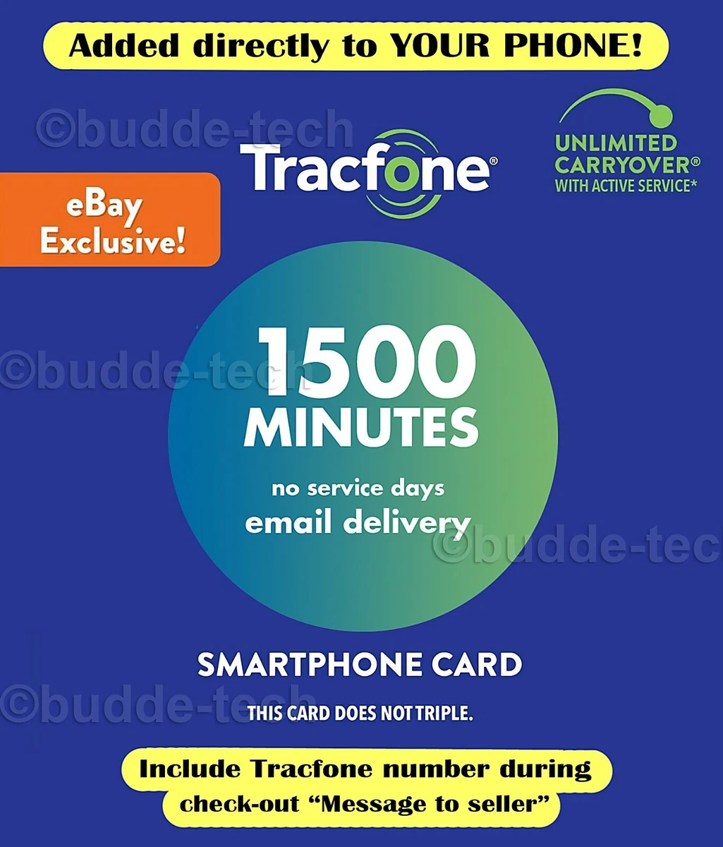 TracFone 1000 Minutes ADD ON Service Card Prepaid Refill PIN Card for