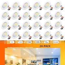 5/6 inch 5CCT LED Recessed Lighting 24 Pack, Dimmable, 15Watt, 1050LM Can Lights