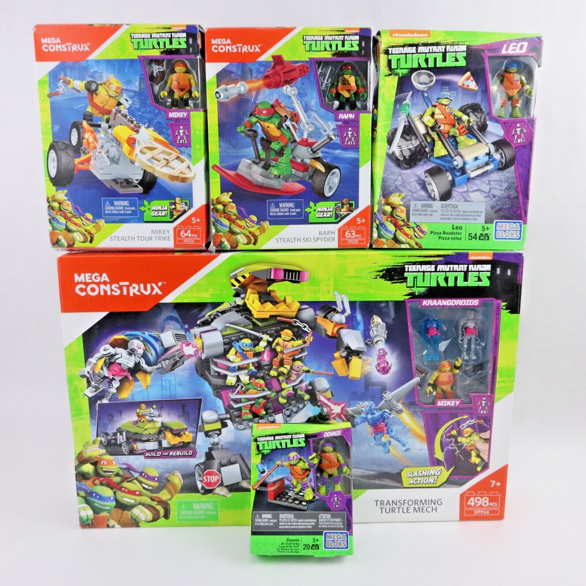 Mega Construx Bloks Transforming Turtle Mech Raph Mikey Leo Donnie