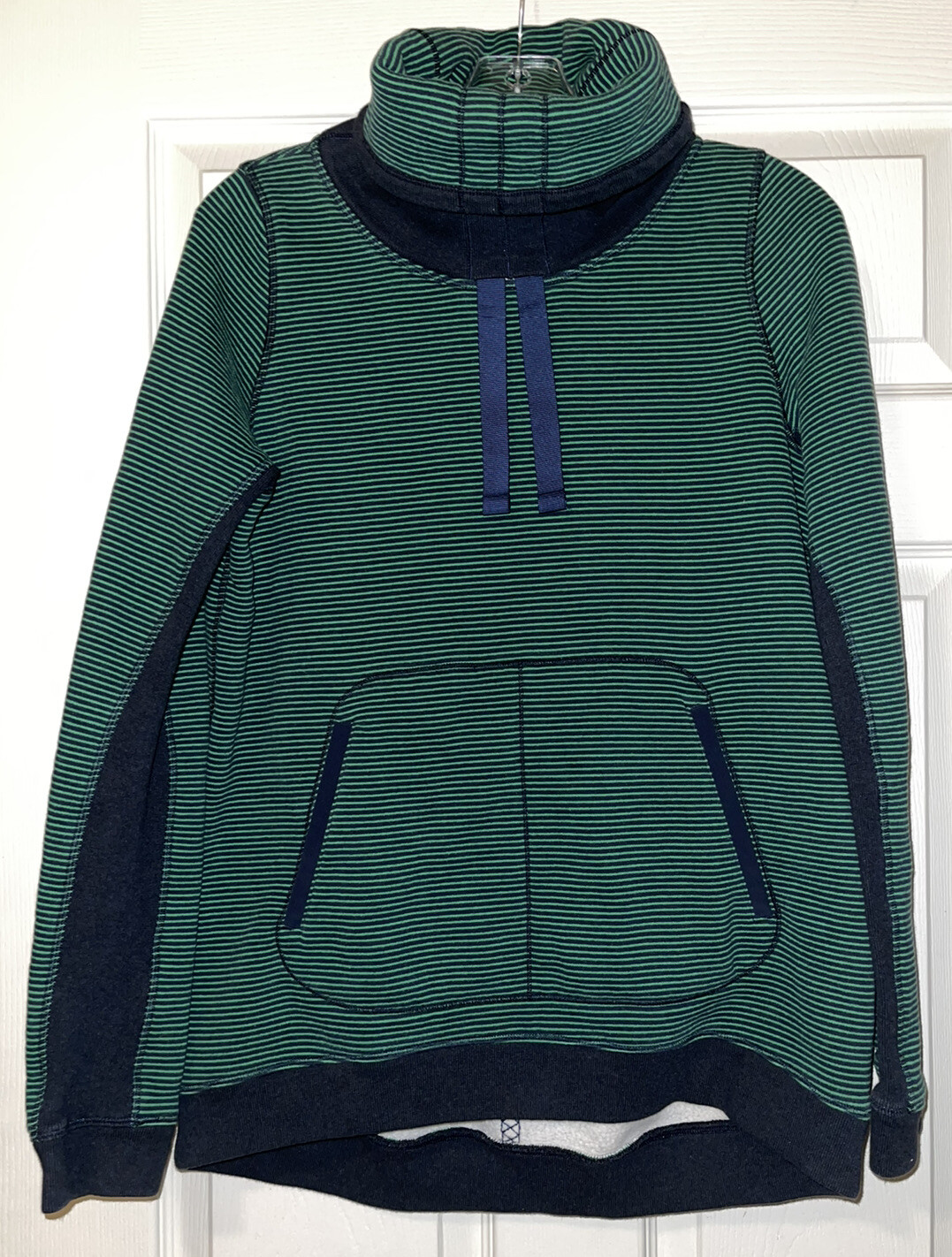 Lululemon Avenue Pullover Hyper Stripe Green Bean/Heathered