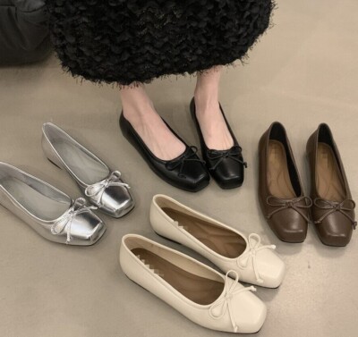 Women's Ballet Flat Dressy Casual Flat Shoes Slip On Square Toe Women Pump Comfy | eBay