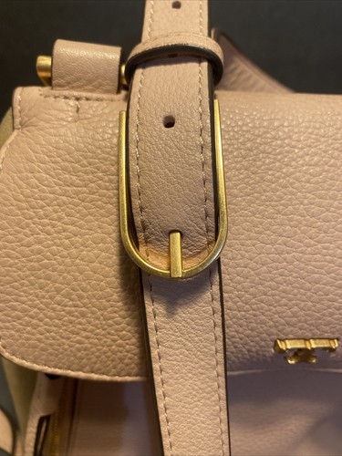 Tory Burch Mischmaterialien Halbmond Schulranzen hellbraun Wildleder und staubig rosa Leder - Bild 12 von 24