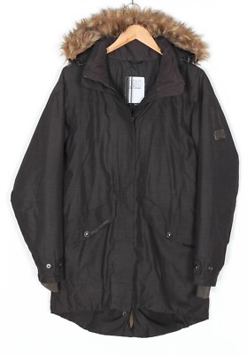 HELLY HANSEN Parka Jacke Damen Größe L Fell Kapuze Wattiert Wasserdicht MJ5322