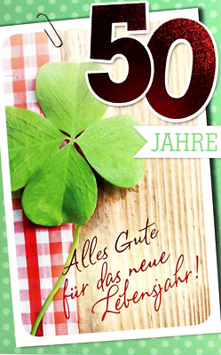 Hallmark Geburtstags- Karte 50 Jahre Gruß- Glück- Glückwunsch- Klapp- Karte 50