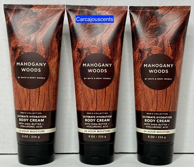 Bath & Body Works Mahogany Woods Body Cream set of 3
