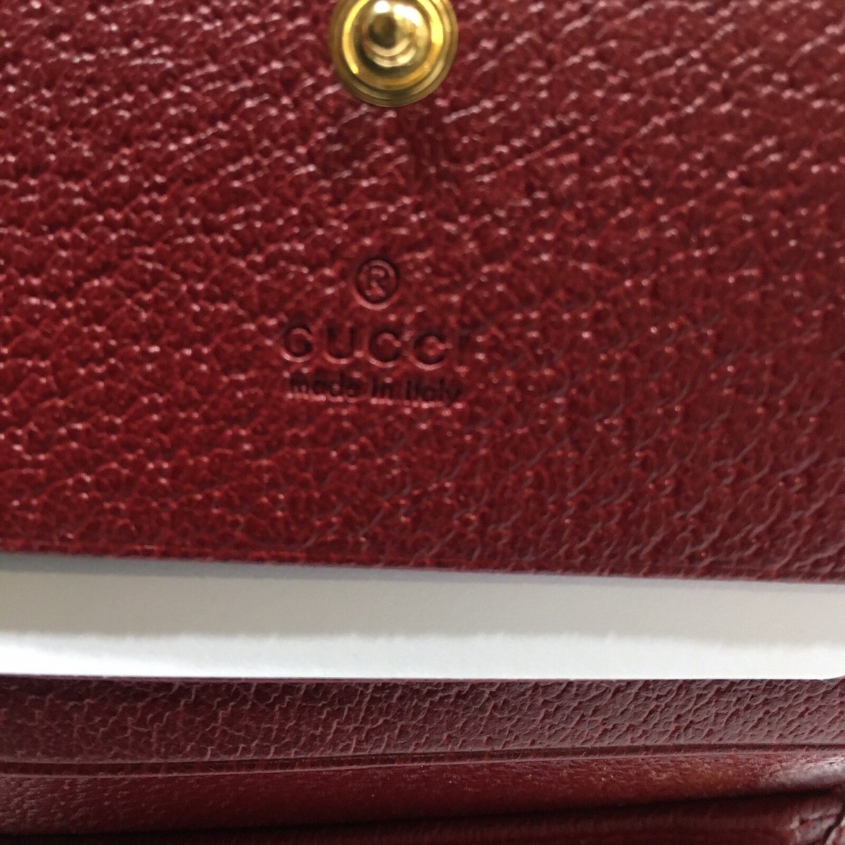 GUCCI Ophidia GG Web Flora Card Case Wallet -Red Leather