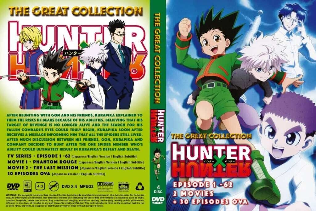 Hunter x Hunter The Great Collection 62 Episodes + 2 Movies + 30 OVA Anime  DVD