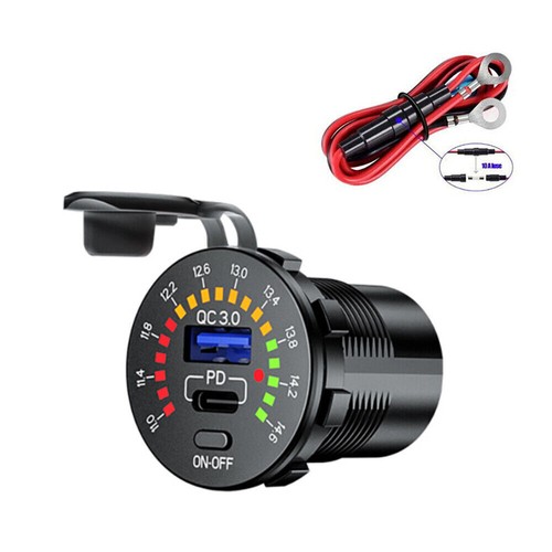Auto KFZ Steckdose QC3.0 USB Ladegerät Buchse 12V 24V Wasserdicht für Motorrad ~ - 第 28/36 張圖片