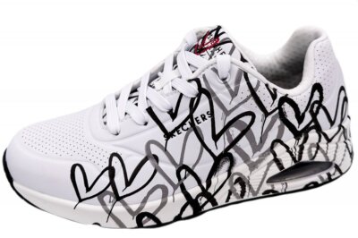 Skechers Sneaker UNO Spread The Love Weiß Herzen Schuhe 155507 WBGY