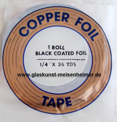 EDCO - Kupferfolie 1/4 schwarz, 6,4 mm