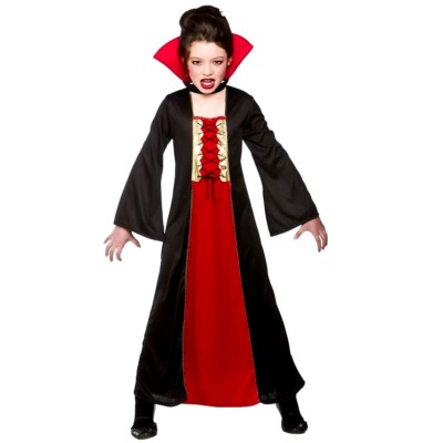 Kinder Gothic Vampirin Dracula Braut Halloween Mädchen Kostüm Alter 5-13