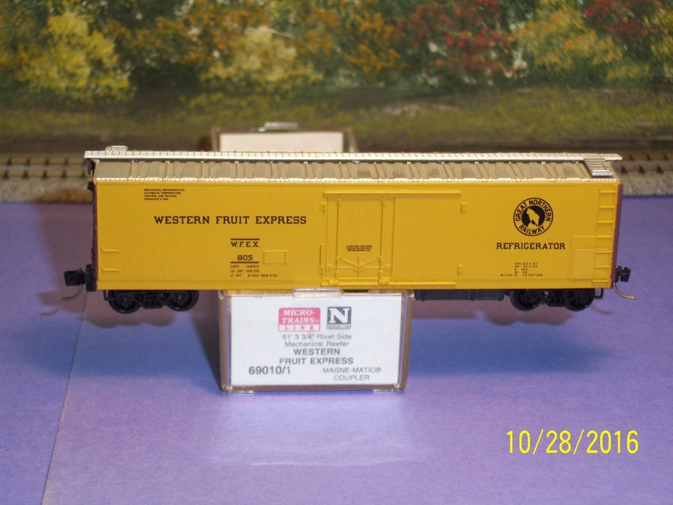  MICRO-TRAINS N SCALE #69010/1 50' 3 3/4" RIVET SIDE MECHANICAL REEFER WFE #805 - Image 2 of 3