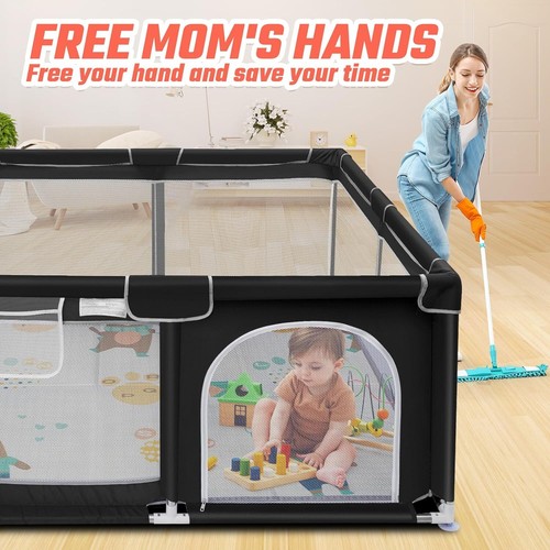 50" x50" Playpen with Mat Waterproof for Babies and Toddlers Play Pen Playards - Picture 6 of 17