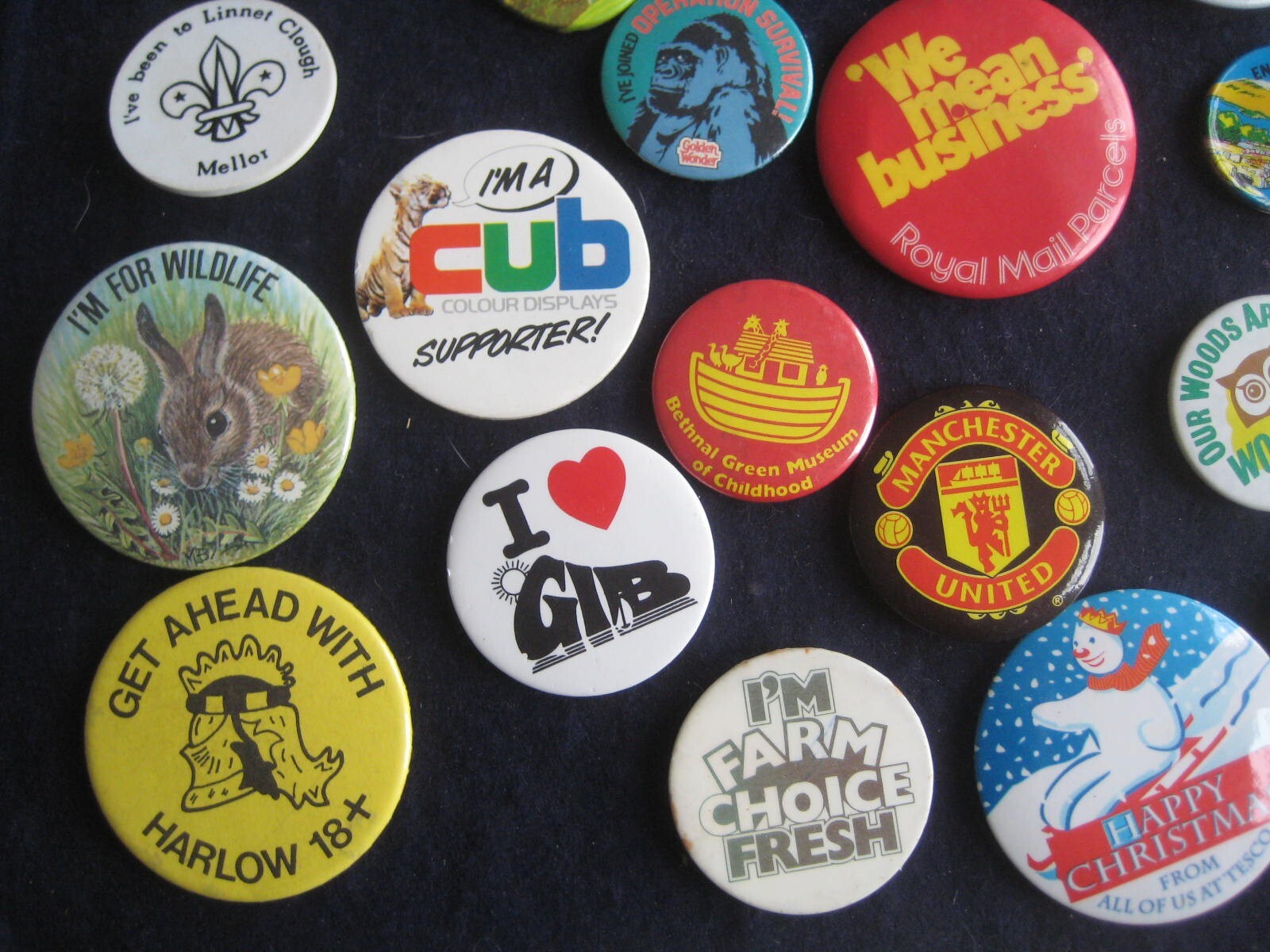 BADGE COLLECTION job lot vintage all sorts super old promotional tin