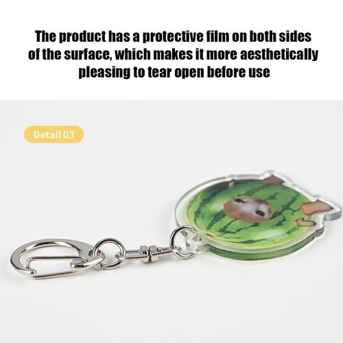 Food Cat Cat Head Keychain Fun Gift For Student Keyring S7N6 - Picture 11 of 21
