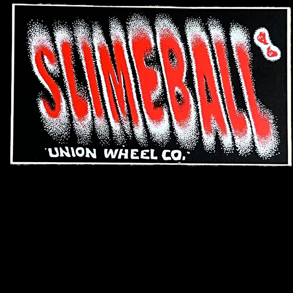 スケートボード Union Wheels Vtg Skateboard Sticker Vtg 1990's SLIMEBALL Union Wheels Co. Skateboard Sticker In Red