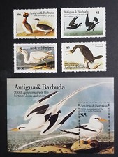 Antigua: Birth Bicentenary of John J. Audubon; kompletter postfrischer Satz und Kleinbogen