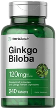 Ginkgo Biloba 120mg | 240 Tablets | Non-GMO, Gluten Free | by Horbaach