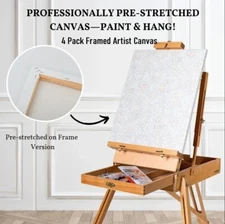Artist Canvas for Painting 4-Pack 5x7" Pre-Stretched Cotton Duck Double Gesso
