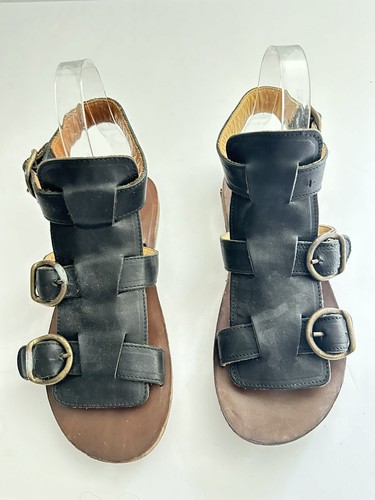 New Fiorentini + Baker Lada 36 1/2 Gladiator Sandals Black Leather Shoes Italy - Picture 9 of 18