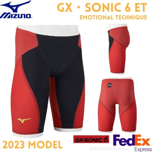 MIZUNO Swimsuit Men GX SONIC 6 ET N2MBA503 96  Black Red All sizes F/S NEW!! - Picture 1 of 10