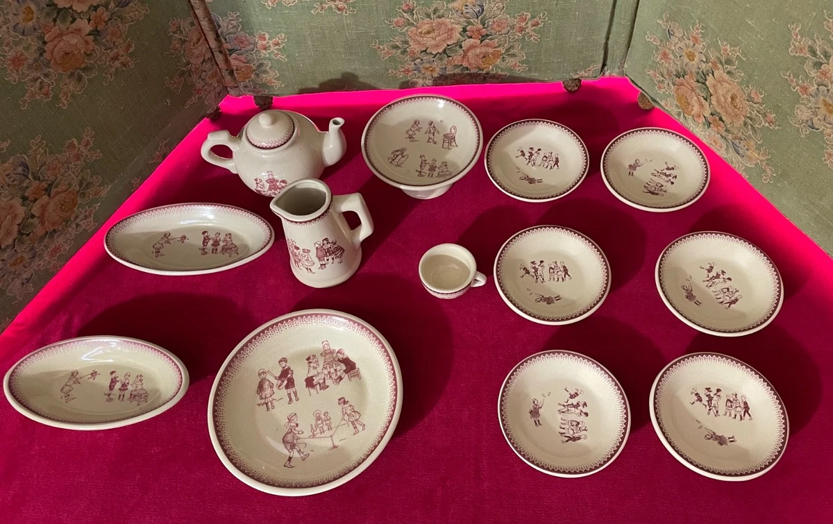 DINETTE ANCIENNE DE Poupée décor japonisant earthenware doll dinette Années 30 EUR 30,00
