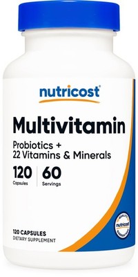 Nutricost Multivitamin with Probiotics 120 Vegetarian 120 Count (Pack of 1)