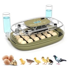 24 Egg Incubator with Humidity Display & Candler, Automatic Adjustable Turner...