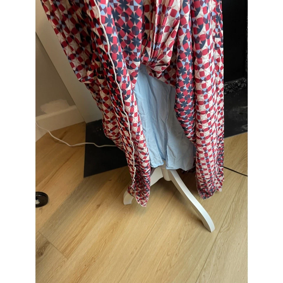 Maeve by Anthropologie Red Blue Geometric Pleated Maxi Skirt – Women’s Size M - Image 3 of 4