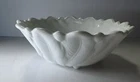Vtg 1950s Milk Glass Bowl Indiana Glass Flower And Leaf , Footed, Large 9” X 3”