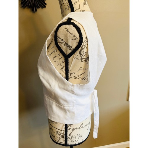 NWT Sans Souci Women’s Soraya Linen Vest Top WHITE - Large - Reg Price $54 - Picture 5 of 11