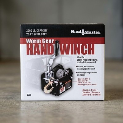 1 Ton Cable Hand Winch Portable Worm Gear Hand Crank ATV Towing Trailer Boat