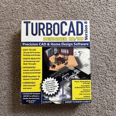 Turbocad designer 2D/3D Version 8 Big Box Brand New Sealed