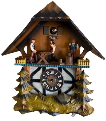 Vintage German E. Schmeckenbecher Black Forest Cuckoo Clock Sawmill Untested