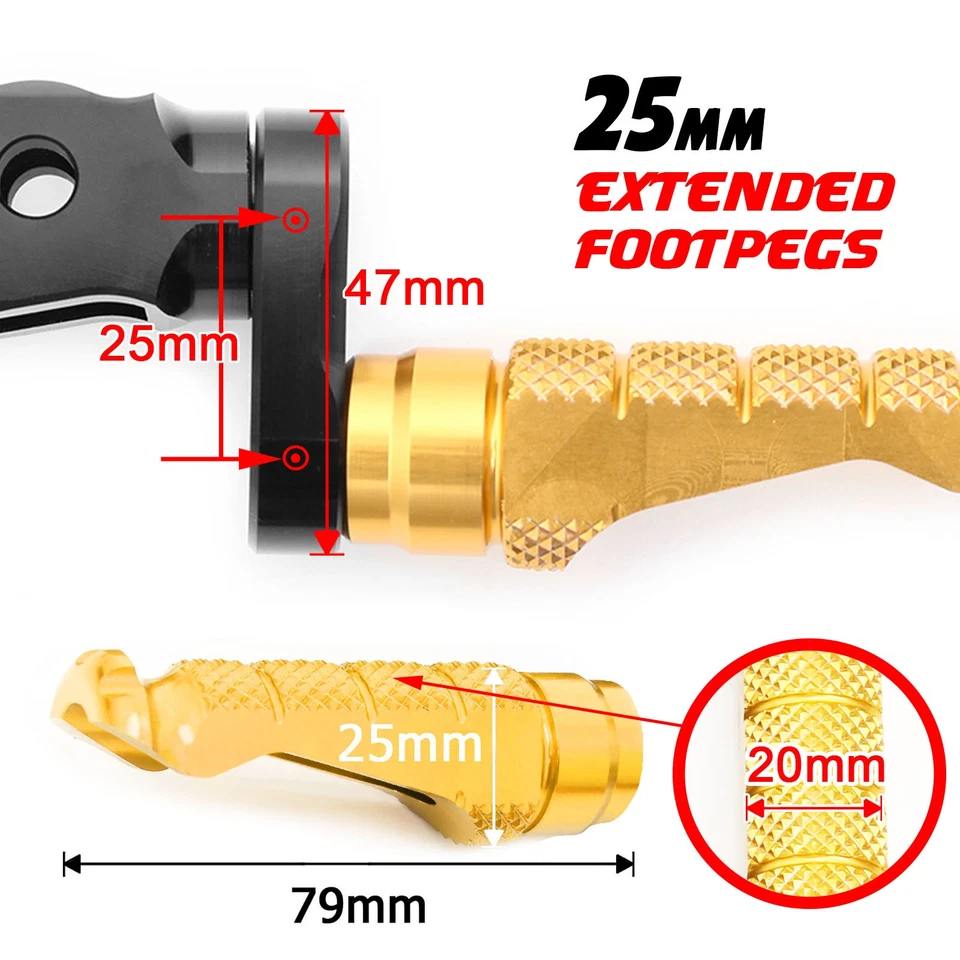R-Fight 1 inch Lower Rider Foot Pegs Gold For Honda CBR600 F4i FS Sport 01-07 - Imagem 4 de 4