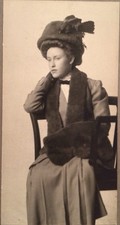 1900  s Cabinet Card PHOTO Young Beautiful Lady Girl Poses Elegant Dress Vintage