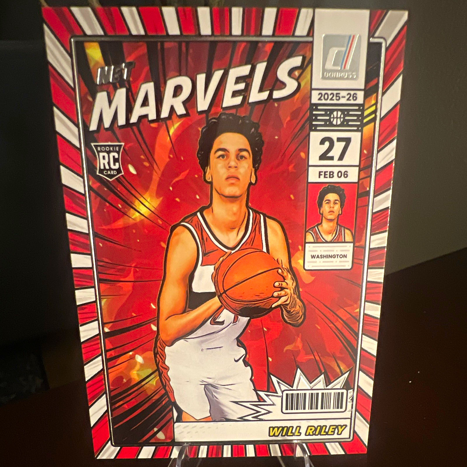 Donruss 2025-26 Net Marvels Will Riley Rookie #27 Washington Wizards NBA
