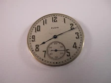 ELGIN MENS 12 SIZE 17J POCKET WATCH MOVEMENT GOOD DIAL RUNNING CONDITION