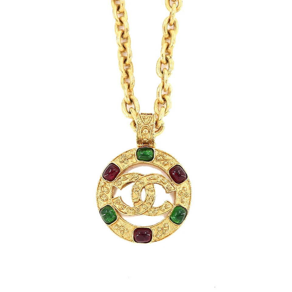 CHANEL Round Type Coco Mark Halskette Gold 94A Vintage Accessoire 90125066