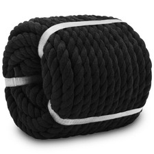 Natural Black Cotton Rope 1/2 inch    50 feet Thick Cotton Rope for Crafts Dec